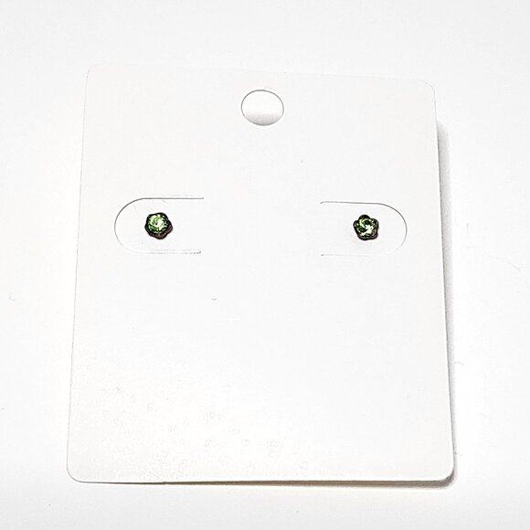 925 silver & green Peridot stud earrings - Picture 1 of 7